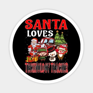 Santa Loves Technology Teacher Magnet